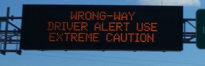 Wrong Way Driver Alert Signage